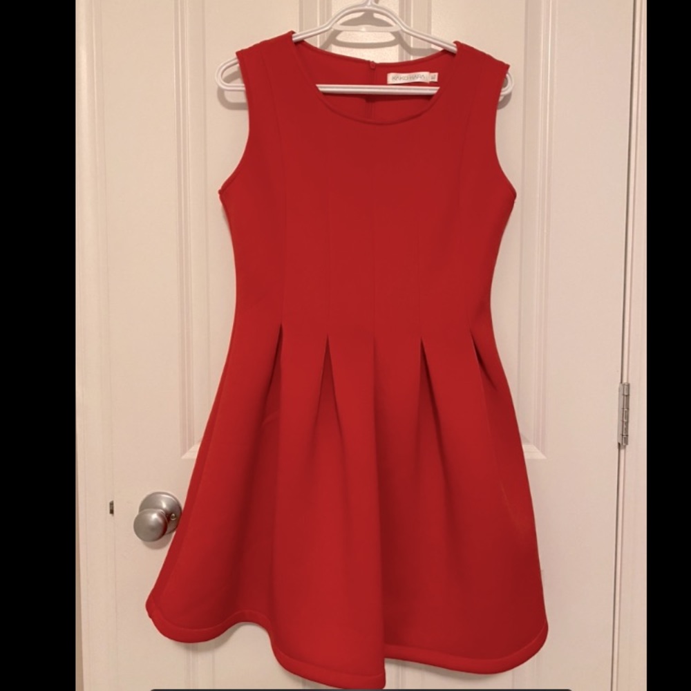 Xmas Gala! Never worn Hot red mid-length dress can be worn as maternity dress